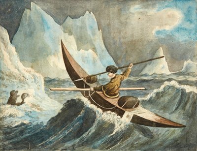 Hylkeenmetsästys (akvarelli) tekijältä British School