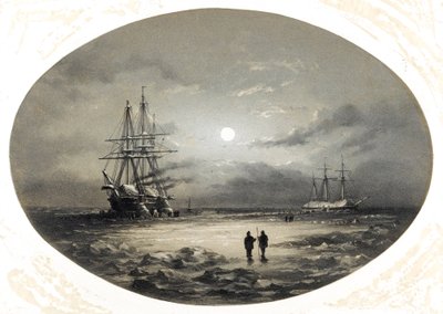 HMS "Resolute" ja "Intrepid" -alusten tilanne Jäämerellä. tekijältä British School