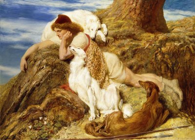 Endymion "Ah! hyvää päivää, miksi nuoren Endymionimme pitäisi mennä pois" - Keats, tekijältä Briton Riviere