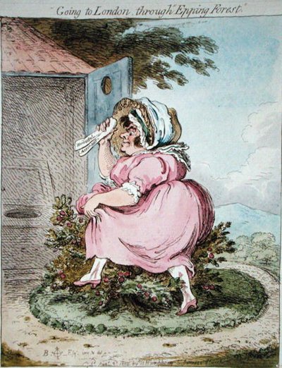 Matka Lontooseen Epping Forestin kautta, kaivertanut James Gillray (1757-1815), julkaissut Hannah Humphrey vuonna 1802 (käsinvärinen etsaus) tekijältä Brownlow (after) North