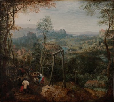 Harakka hirsipuulla tekijältä Bruegel