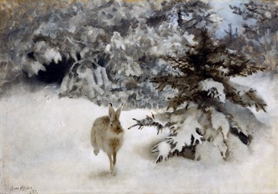 Jänis lumessa tekijältä Bruno Andreas Liljefors