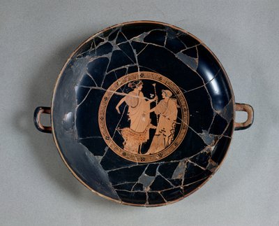 Apolloa ja Artemista kuvaavan ullakkokupin sisäpuoli, noin 495-490 eKr. (keramiikka) tekijältä Brygos Painter