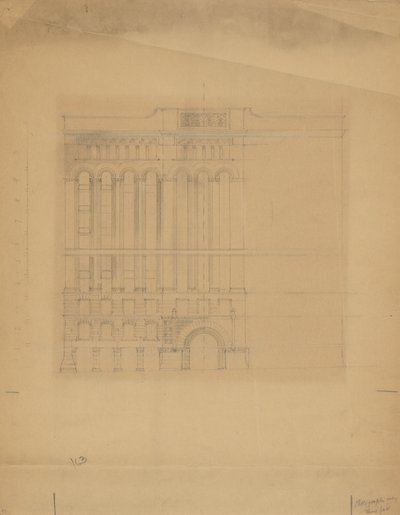 Mills Building, San Francisco, Kalifornia, Design Sketch tekijältä Burnham and Root