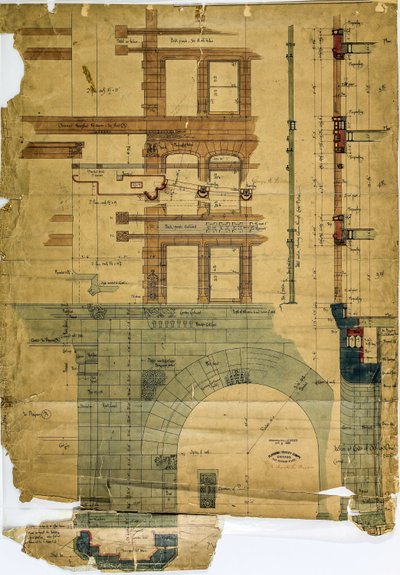 Rookery Building, Chicago, Illinois, Elevation and Section tekijältä Burnham and Root