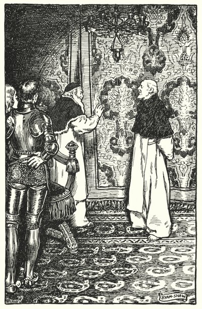 Kuvitus Charles Readen luostarille ja tulisijalle (litho) tekijältä Byam (after) Shaw