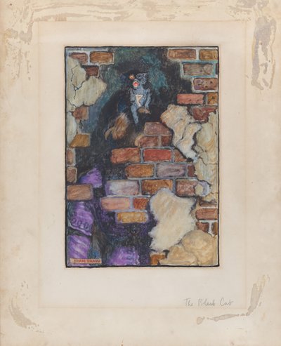 Musta kissa, Edgar Allan Poen "Selected Tales of Mystery", 1909, 1909. tekijältä Byam Shaw