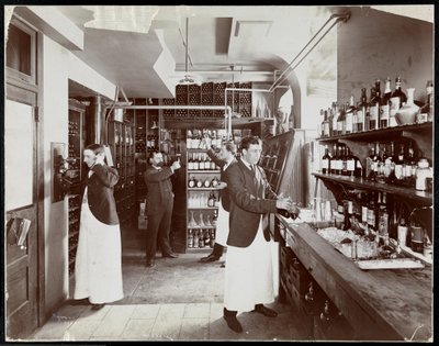 Ruokakomero Hotel Manhattanissa, 1902 (hopeagelatiiniprintti) tekijältä Byron Company