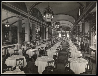 Kattopuutarharavintola Hotel Pennsylvaniassa, 1919 (hopeagelatiiniprintti) tekijältä Byron Company