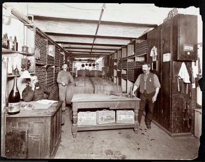 Hotel Manhattanin viinikellari, 1902 (hopeagelatiiniprintti) tekijältä Byron Company