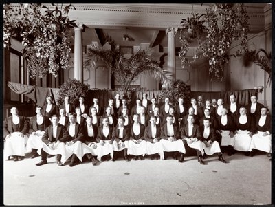 Tarjoilijat Hotel Delmonicossa, 1902 (hopeagelatiiniprintti) tekijältä Byron Company