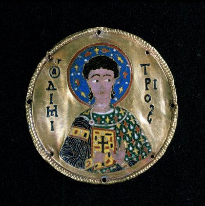 Pyhän Demetriuksen rintakuva, emali, Bysantti tekijältä Byzantine