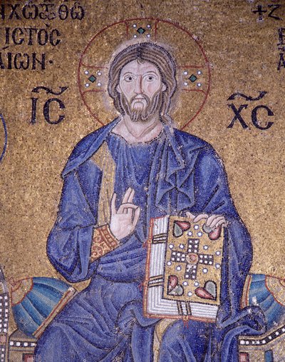 Kristus Pantokraattori Hagia Sofiassa (mosaiikki) tekijältä Byzantine