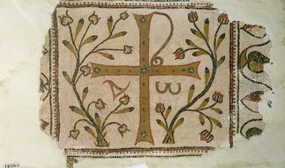 Sbeitlan risti, Henchir Ali Ben Rzalin basilika, Tunisia, 5.-6. vuosisadat (mosaiikki) tekijältä Byzantine