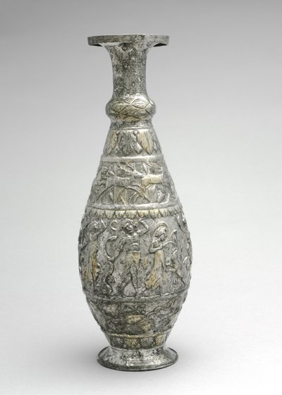 Ewer (Kannu), jossa on peli-, kala- ja äyriäiskohtauksia, 300-luvun loppu (hopeaa kullan jälkiä) tekijältä Byzantine