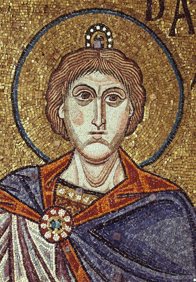 Profeetta Danielin yksityiskohta sisämosaiikista Pyhän Markuksen basilikassa, 1100-luku tekijältä Byzantine Byzantine