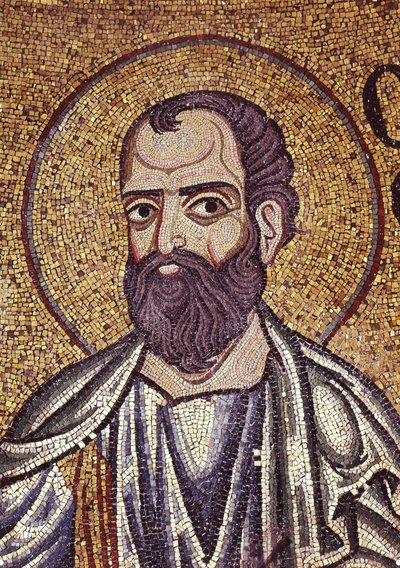 Profeetta Malakian yksityiskohta sisämosaiikista Pyhän Markuksen basilikassa, 1100-luku tekijältä Byzantine Byzantine
