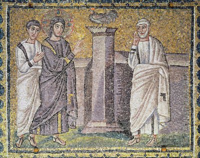 Jeesus ennustaa Pietarin kieltämisen, kohtauksia Kristuksen elämästä (mosaiikki) tekijältä Byzantine School