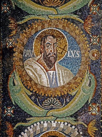 PAULUS: Bysantin mosaiikki, 6. vuosisata (mosaiikki). tekijältä Byzantine School