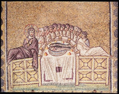 Viimeinen ehtoollinen (mosaiikki) tekijältä Byzantine School