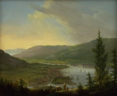 Näkymä Drammeniin, Norjaan tekijältä C.A. Lorentzen