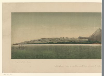 Näkymä Suur-Acehin rannikolle, ensimmäisen Aceh-retkikunnan laivaston kanssa rannikon edustalla, osa yksi The Greater Aceh Road (otsikko esineessä) tekijältä C.A. Whitten