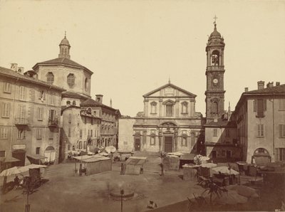 Milanon näkymät: Piazzo Santo Stefano tekijältä C.D. Wagner