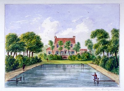 Ihmiset kalastavat Peerless Poolissa, City Roadissa, Finsburyssa, Lontoossa, c1800. tekijältä CH Matthews
