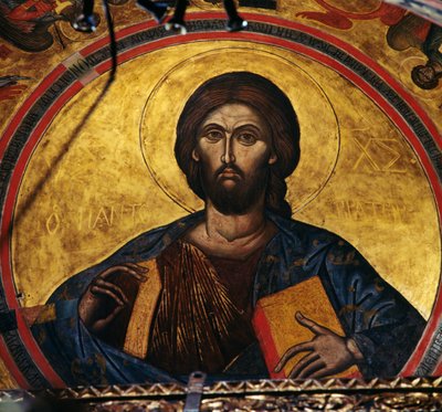 Blessing Christ, fresko St John Theologianin luostarin kupolissa (Unescon maailmanperintöluettelo tekijältä J.B. and Brown J. Rowbotham