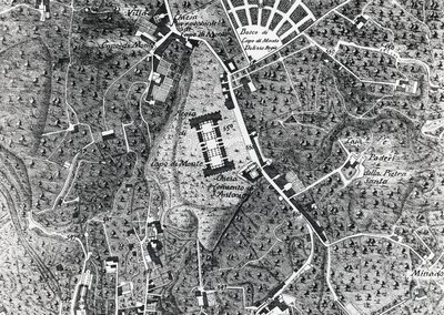Napolin kaupunkikartta Capodimonten kanssa, yksityiskohta Duke Of Nojan kartalta tekijältä J.B. and Brown J. Rowbotham