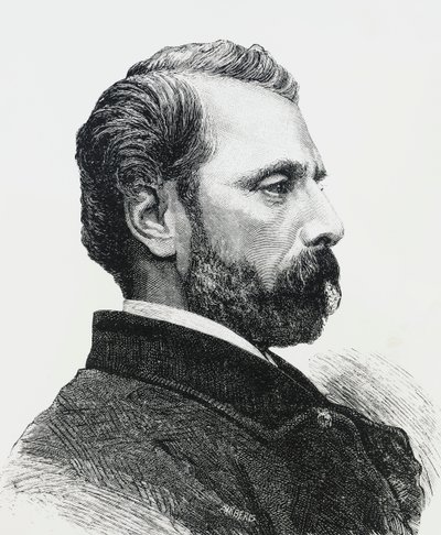 Agostino Bertanin (1812-1886) muotokuva vuonna 1860, italialainen lääkäri ja isänmaallinen, kaiverrus tekijältä J.B. and Brown J. Rowbotham