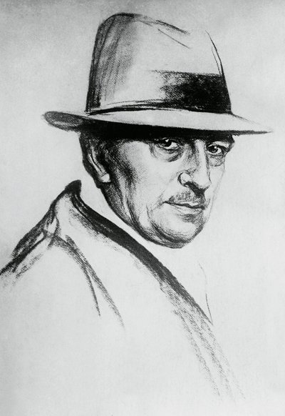 Dario Niccodemin (1874-1934), italialaisen näytelmäkirjailijan ja kirjailijan muotokuva tekijältä J.B. and Brown J. Rowbotham