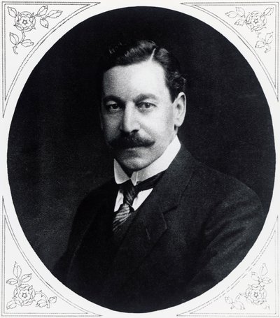 Herbert Samuelin (1870-1963), englantilaisen poliitikon muotokuva Illustrated War Newsista, 19. tammikuuta tekijältä J.B. and Brown J. Rowbotham