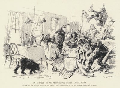 Jakso Adirondack-hotellin ruokailuhuoneessa (litho) tekijältä C.J. Taylor