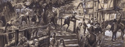 1700-luvun seurakuntakuva (guassi paperille) tekijältä C.L. Doughty