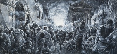 Kaupungin tuho (guassi paperille) tekijältä C.L. Doughty