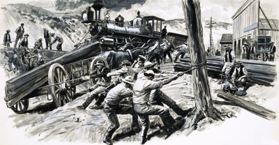 Washingtonin osavaltion läpi kulkeva rautatie vuonna 1873 tekijältä C.L. Doughty