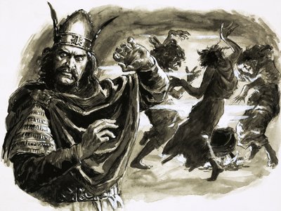 Shakespearen näytelmässä Macbeth tapaa kolme noitaa, - tekijältä C.L. Doughty