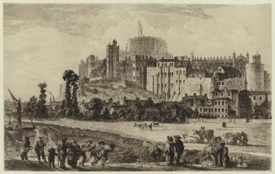Windsorin linna 1700-luvulla (kaiverrus) tekijältä C.O. Murray