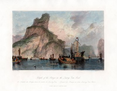 "Pronssien temppeli Quang Yen Rockissa", Kiina, 1840. tekijältä CT Dixon