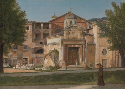 Osio Via Sacraa, Rooma Pyhän Cosmasin ja Damianuksen kirkko, n. 1814-15. tekijältä Christoffer Wilhelm Eckersberg