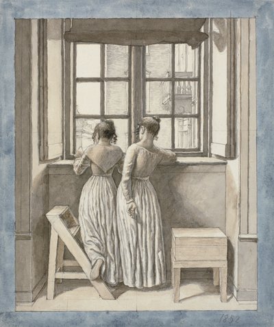 Taiteilijan studion ikkunassa tekijältä Christoffer Wilhelm Eckersberg