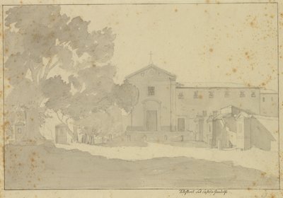 Kapusiinien luostari Castel Gandolfossa Rooman kaakkoon. tekijältä Christoffer Wilhelm Eckersberg