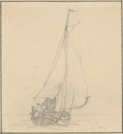 Purjevene edestä katsottuna. tekijältä Christoffer Wilhelm Eckersberg
