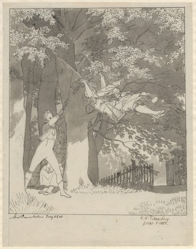 Keinu. Skjoldnæsholmin metsästä tekijältä Christoffer Wilhelm Eckersberg