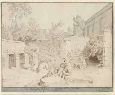Tontti roomalaisessa akveduktissa Arcueilissa, Pariisissa tekijältä Christoffer Wilhelm Eckersberg