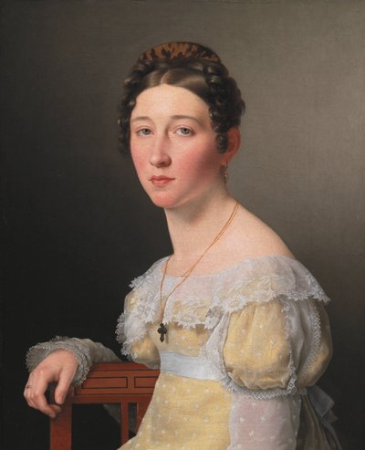 Frederik Wilhelm Caspar von Benzonin kihlatun Emilie Henriette Massmannin muotokuva tekijältä Christoffer Wilhelm Eckersberg