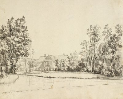 Sanderumgaard puutarhasta katsottuna tekijältä Christoffer Wilhelm Eckersberg