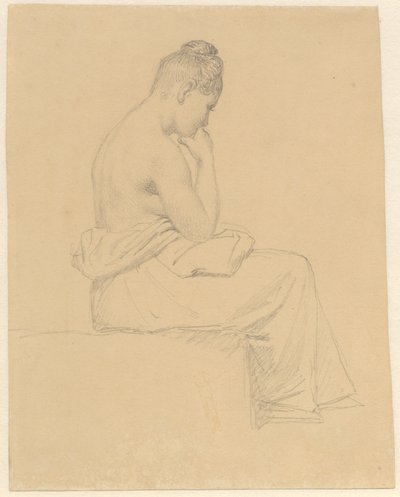 Model femení assegut vist des del darrere.finlandès tekijältä Christoffer Wilhelm Eckersberg