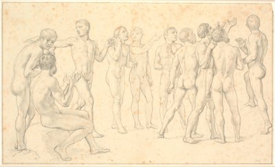 Tutkimus ryhmästä alastomia miehiä tekijältä Christoffer Wilhelm Eckersberg